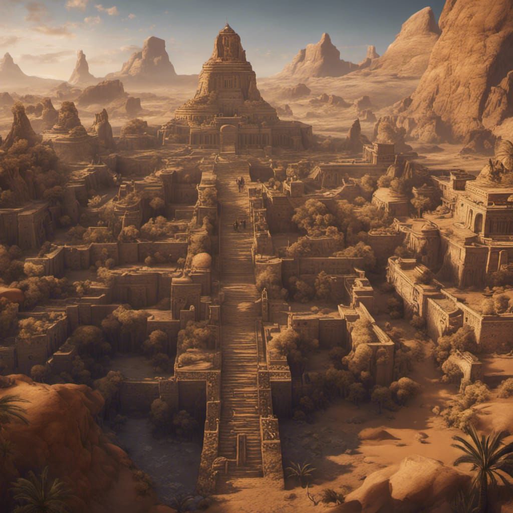 Nubian Spirit Realm: Detailed Matte Painting