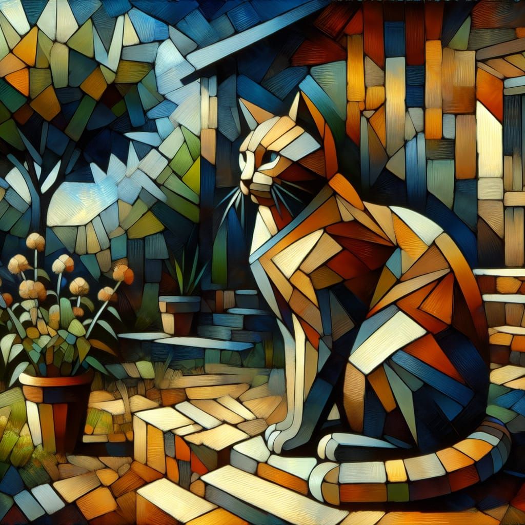 Neo-cubism cat