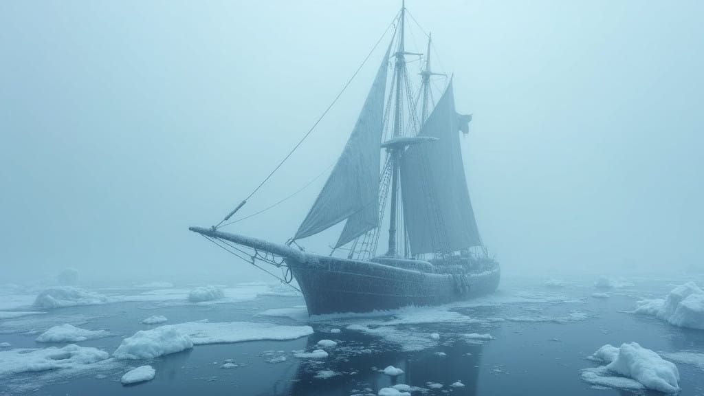 Mysterious Sailing Vessel Lost in Arctic Ice