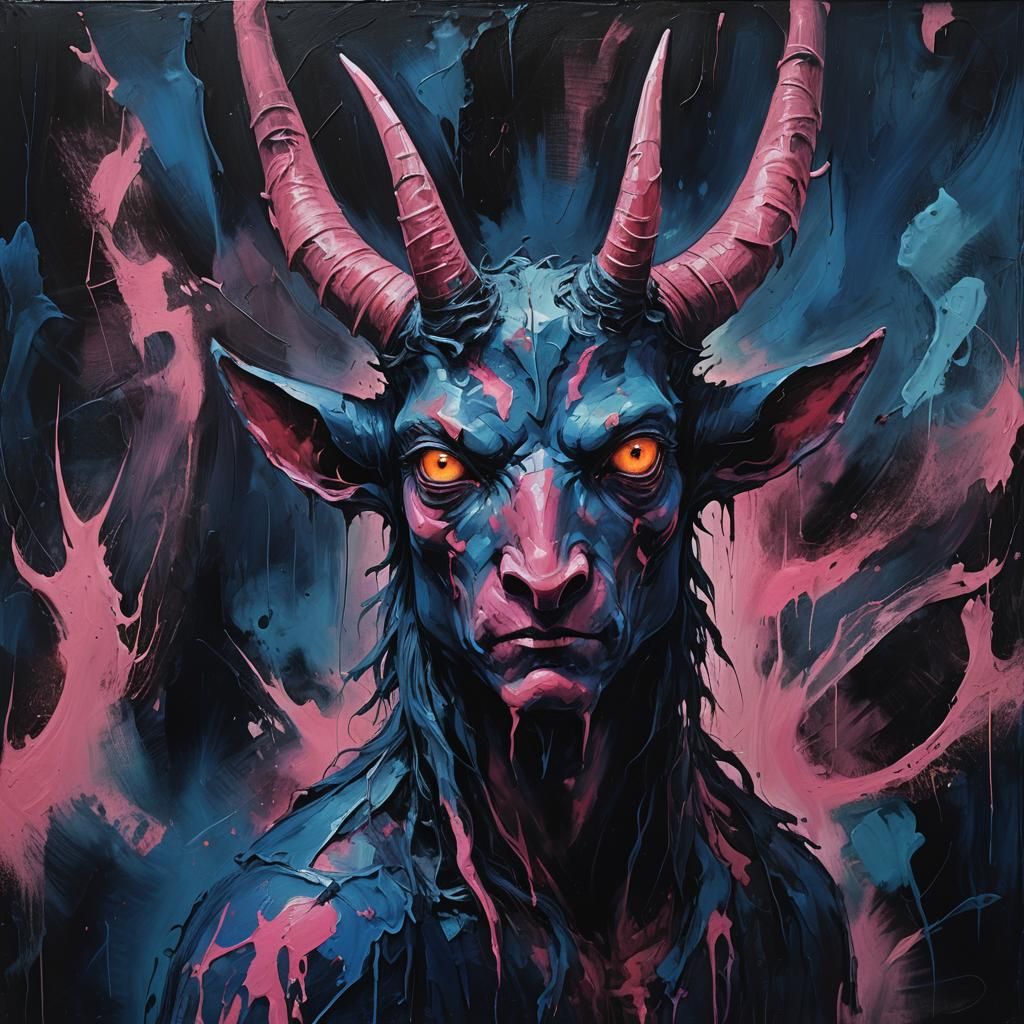 Fauvist Abstract Expressionist Demon in Mystical Realm