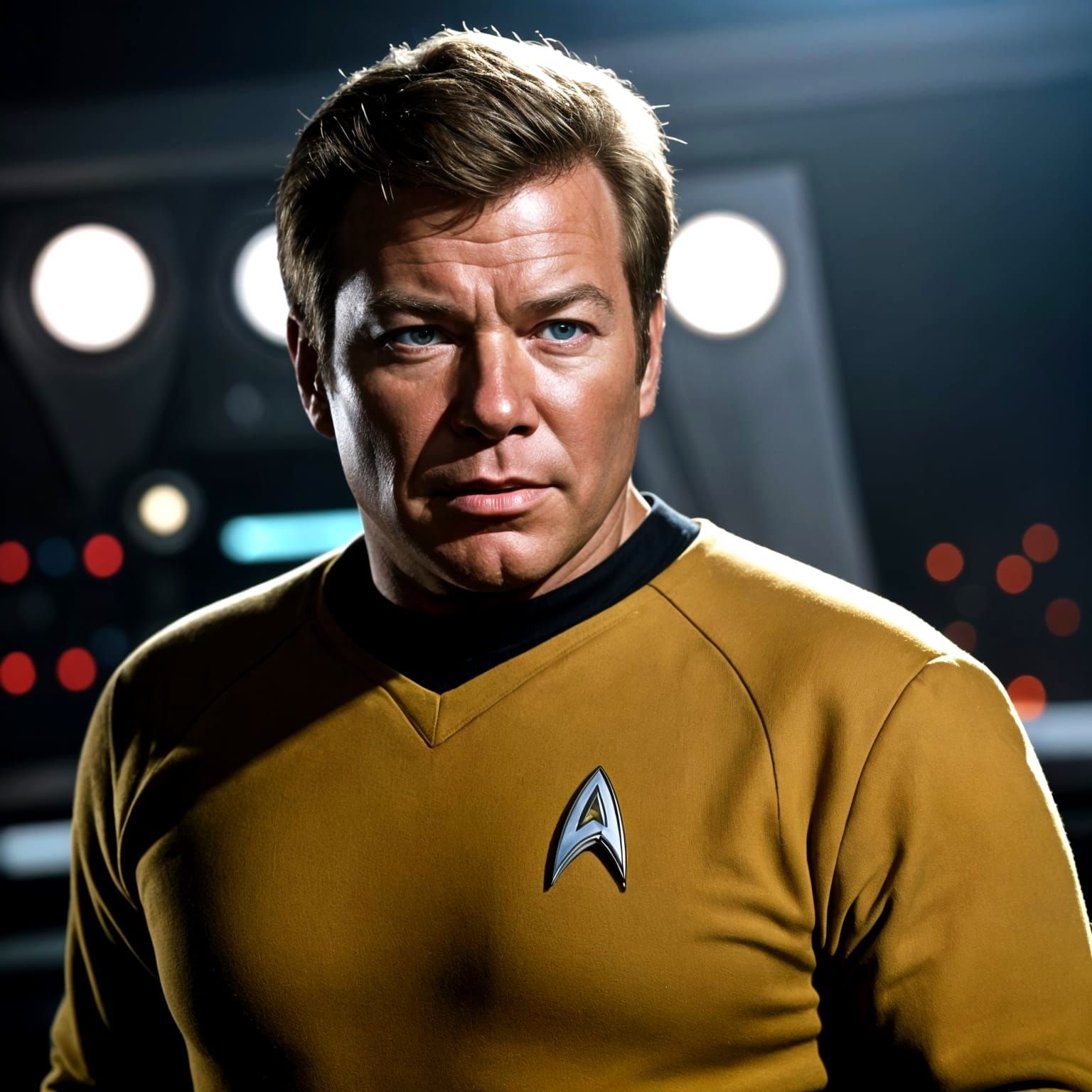 Dramatic Captain James T. Kirk in Cinematic Science Fiction
