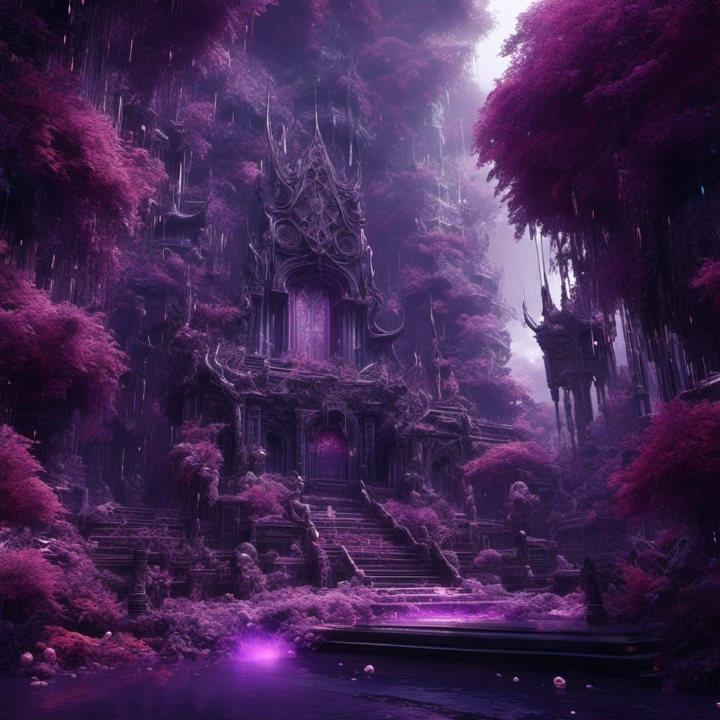 Purple Black Silver Fantasy Concept Art in 8k