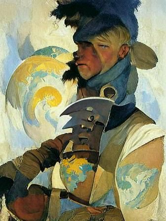 Human Fighter in Golden Age Illustration Style