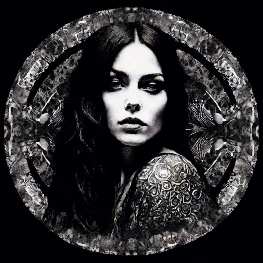 Surreal Bohemian Woman in Geometric Expressionism Style