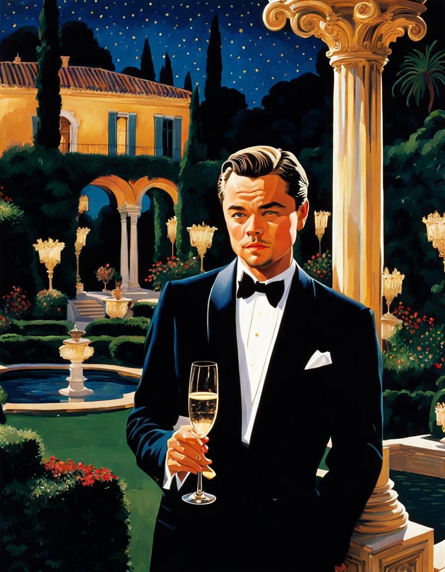 Leonardo DiCaprio in Tuxedo, Impressionist Palace Garden