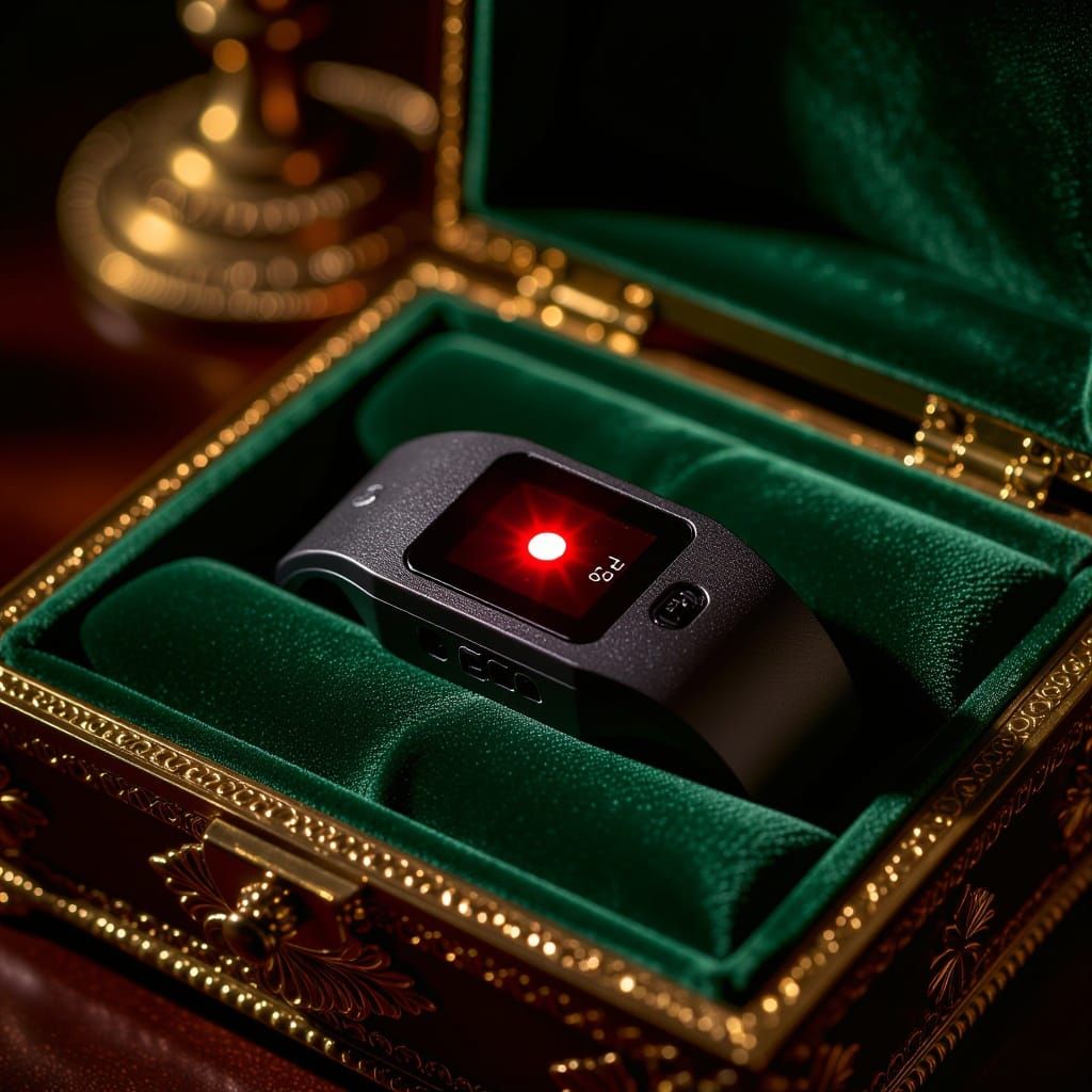 Ankle Monitor in Jewelry Box Still Life