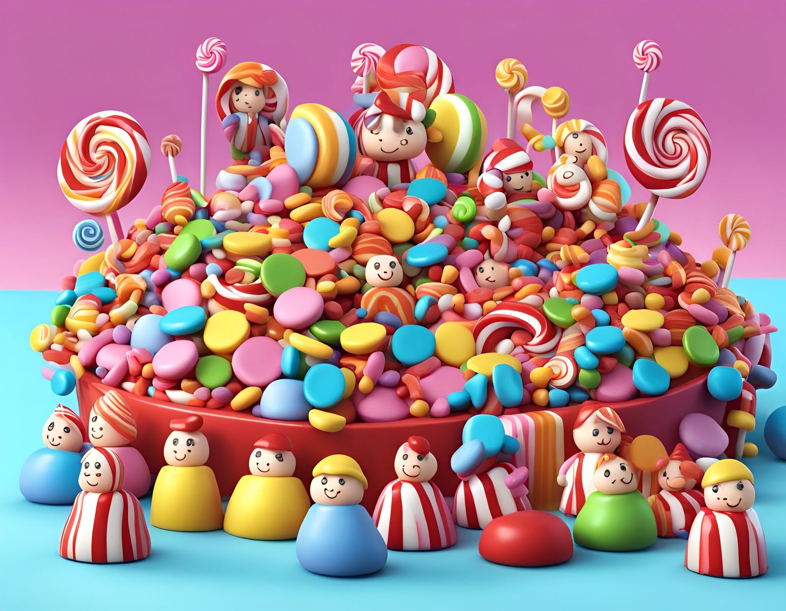 Candy Circus: Colorful People in 3D Design