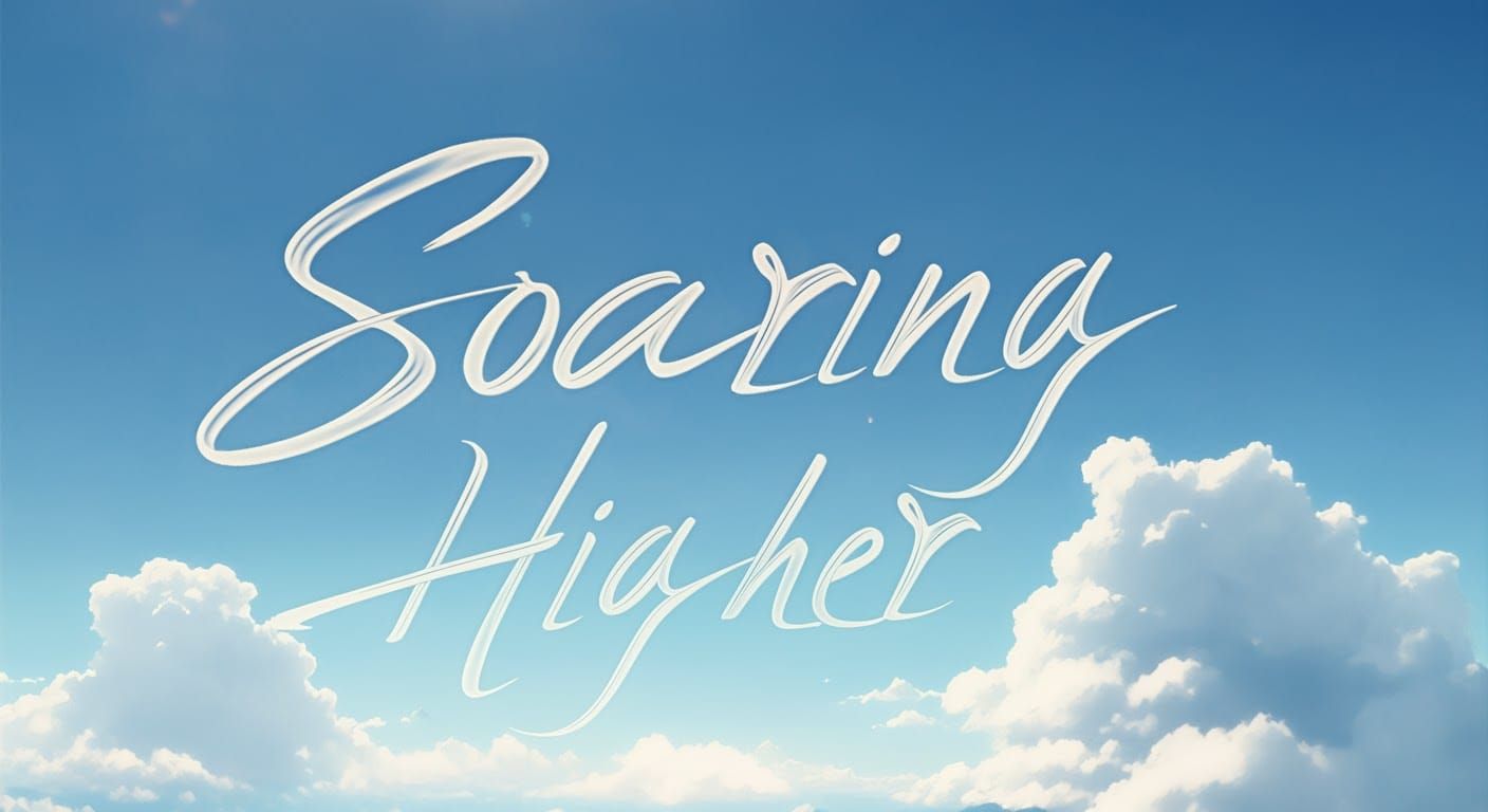 Title Card Design: Soaring Higher in Cloudy Sky