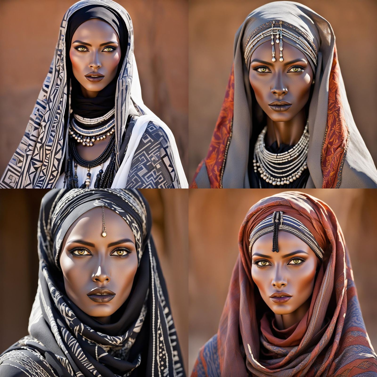Tuareg Model in Traditional Outfit, Outdoor Photography