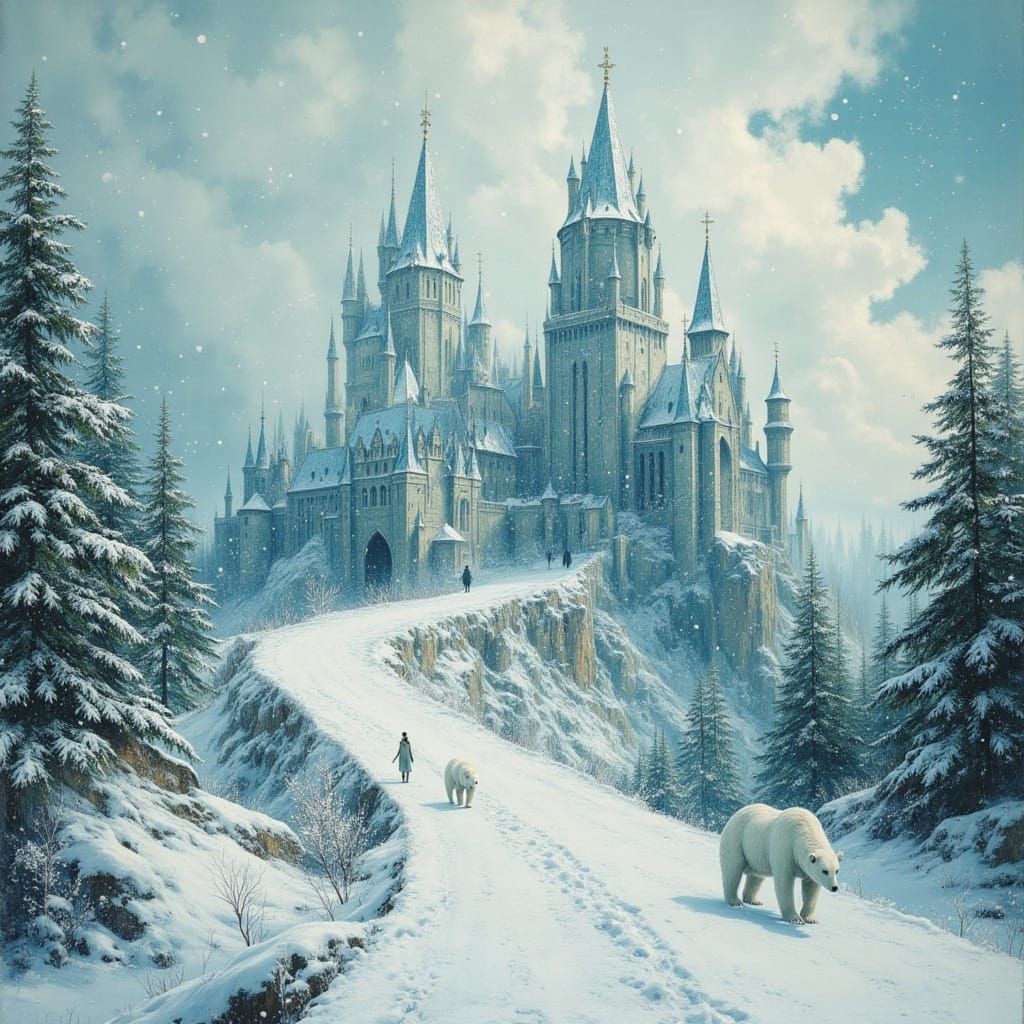 Fairytale Snowflake Castle in Enchanted Forest