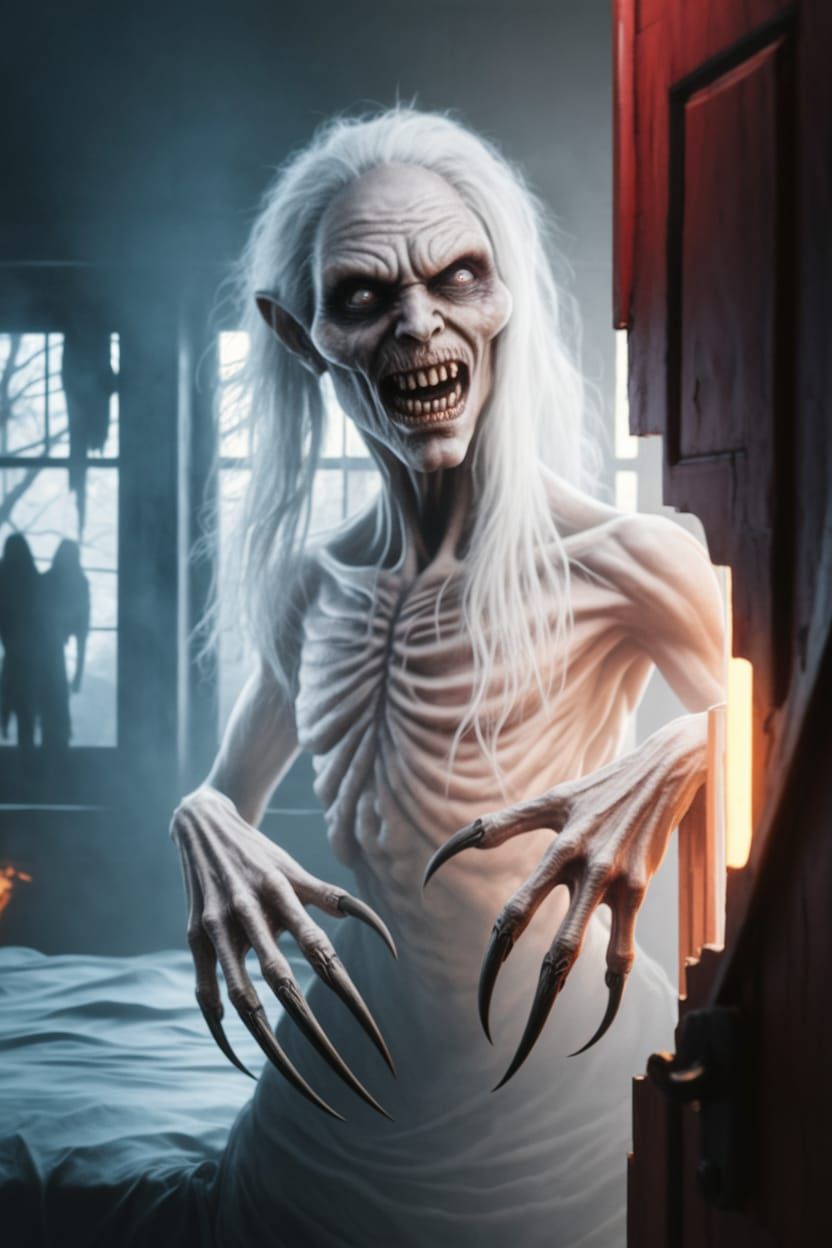 Terrifying Demon Fusion in Dark Bedroom