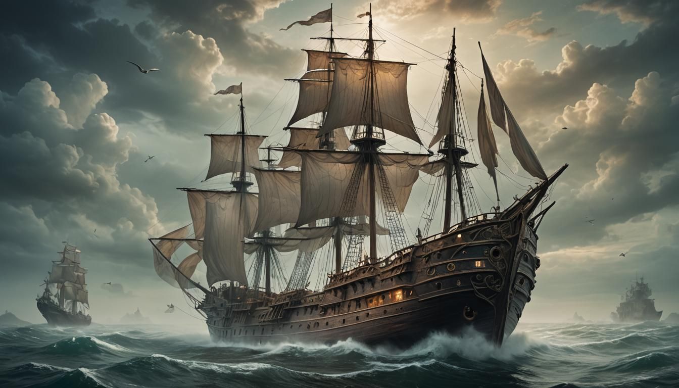 Ethereal Fantasy Portrait of a Ghost Ship