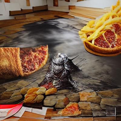 Dark Souls Pizza Hut in Hyperreal Unreal Style