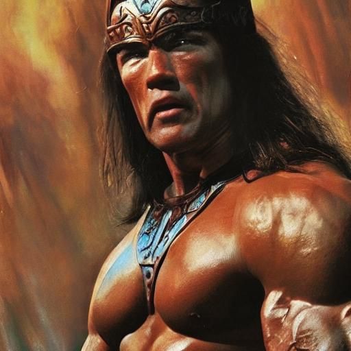 Hyperreal Conan as Arnold Schwarzenegger