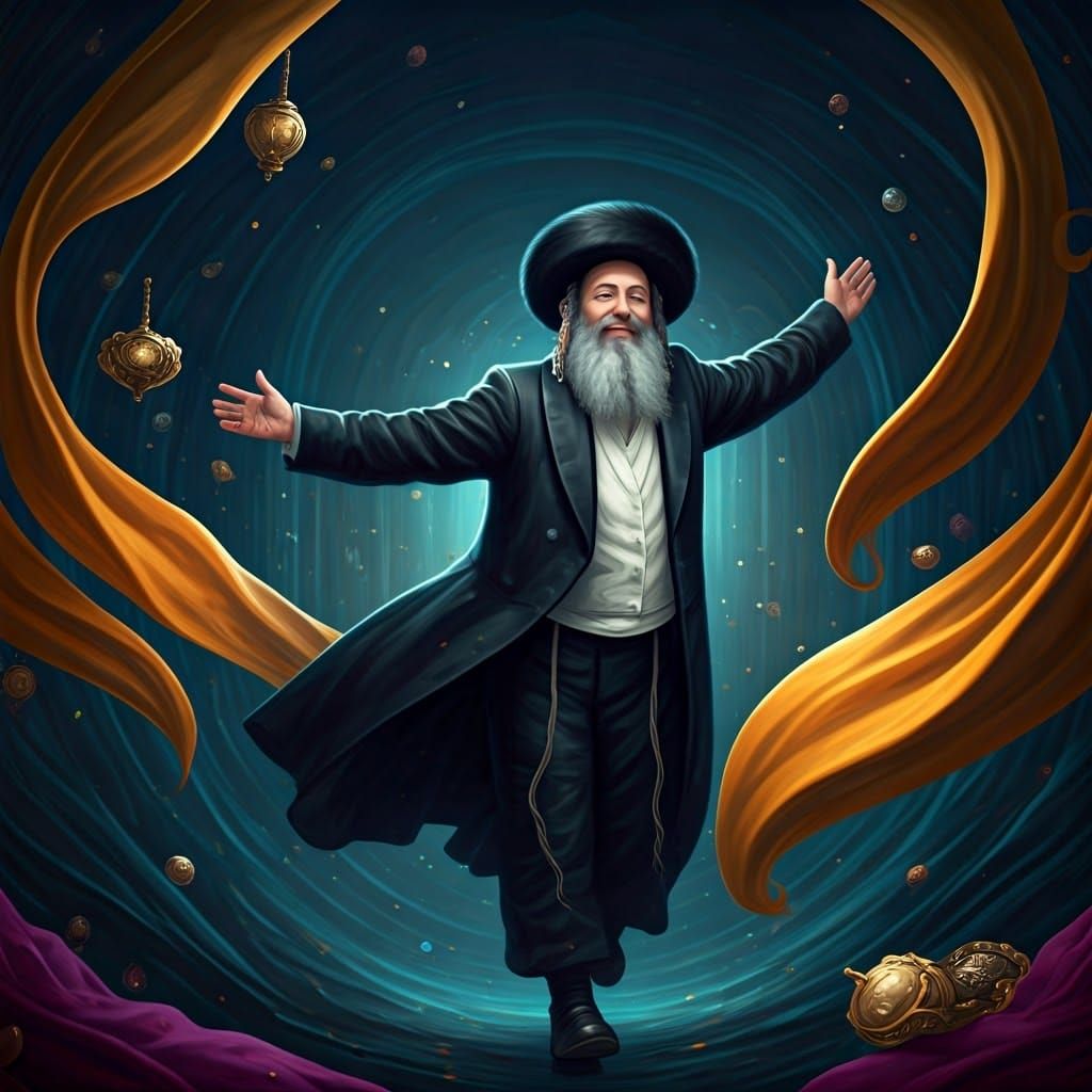 Hasidic Wedding Celebration in Fantasy Concept Art Style