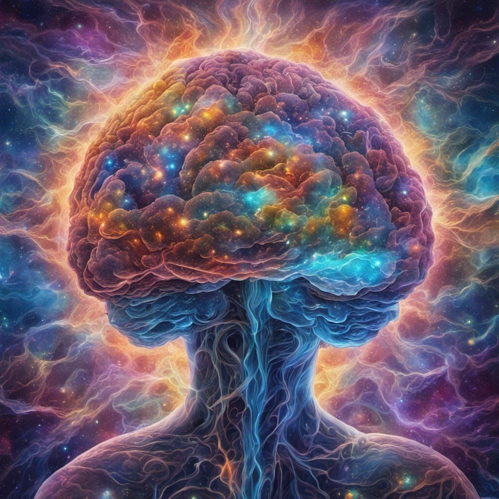 Cosmic Brain Releases Magical Frequencies, Astral Illustrati...