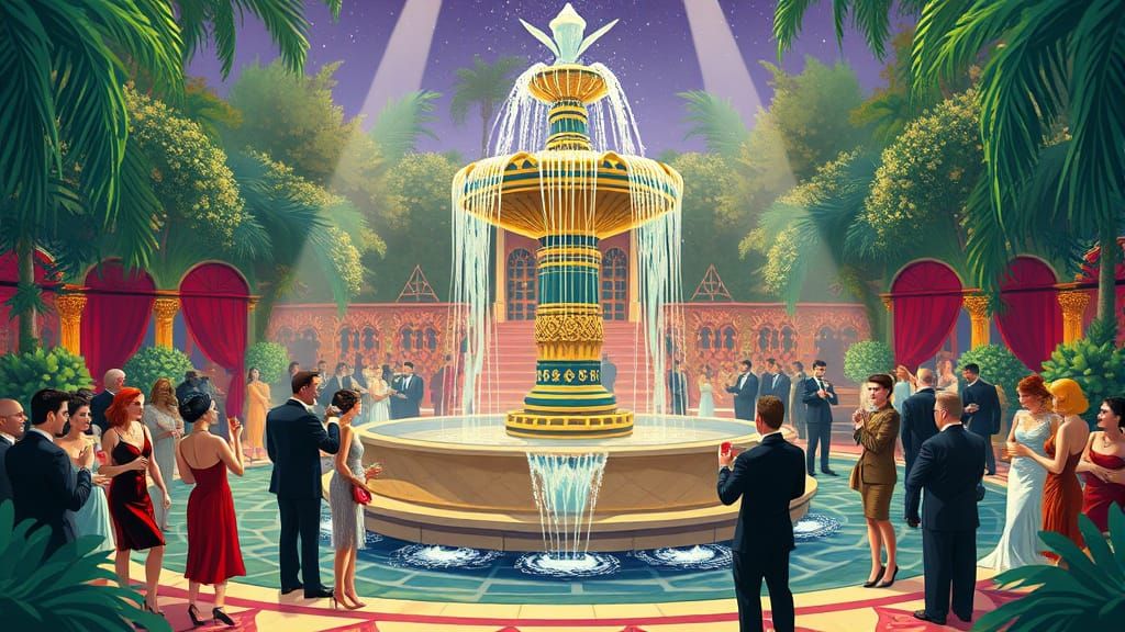 Lavish 1920s Garden Party Illustration