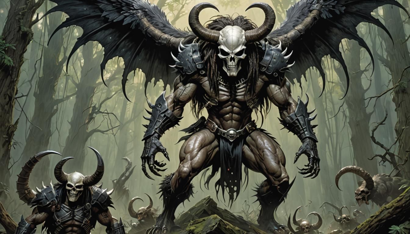 Grimdark Mutant with Skull Face and Razor Claws