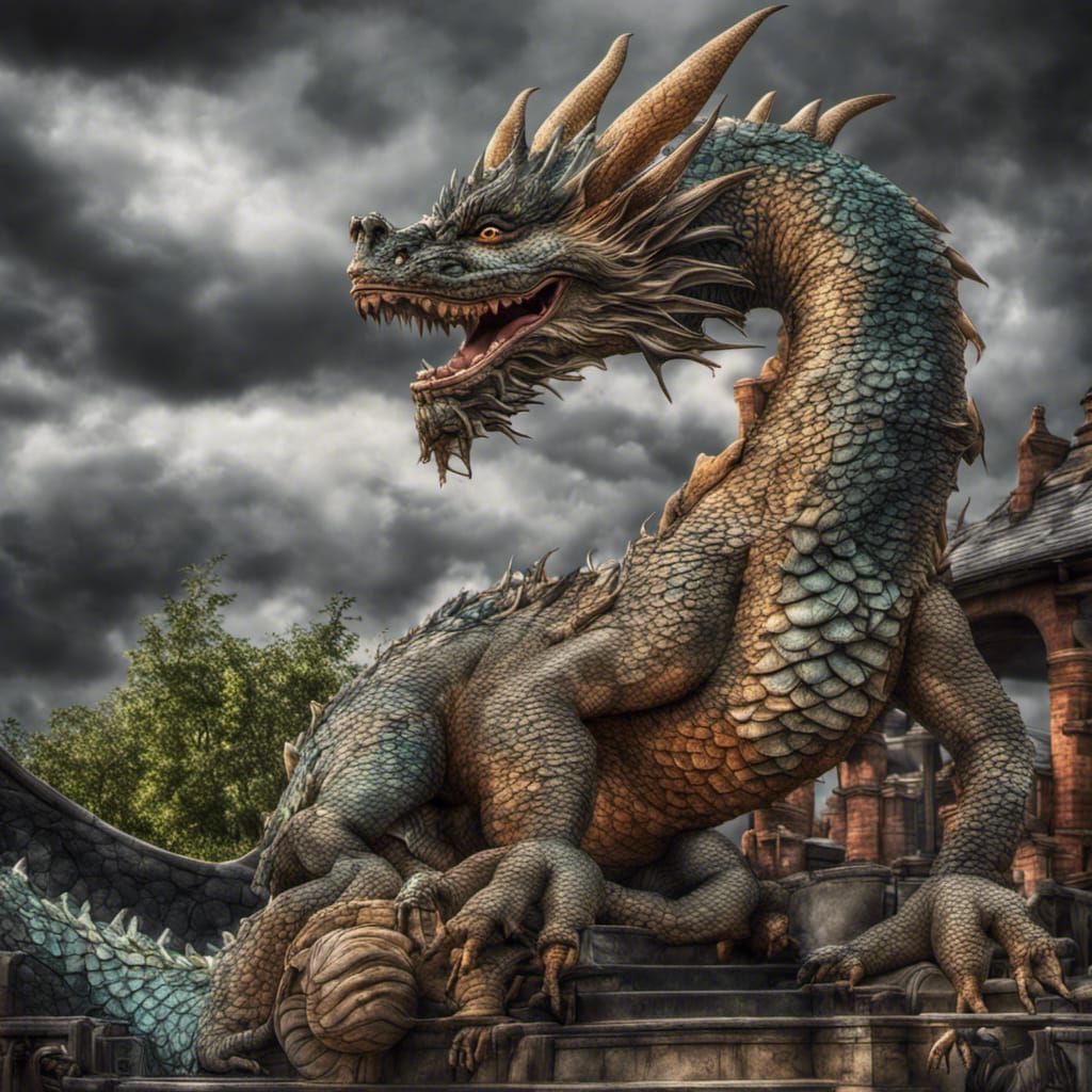Hyperrealistic Puff the Magic Dragon in HDR
