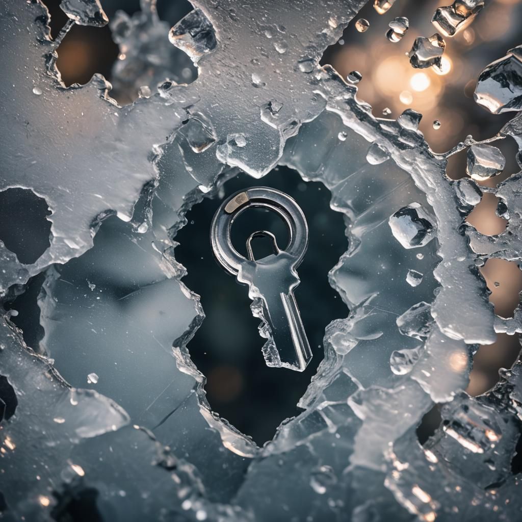 Icy Key Above Water Keyhole: Professional Photography