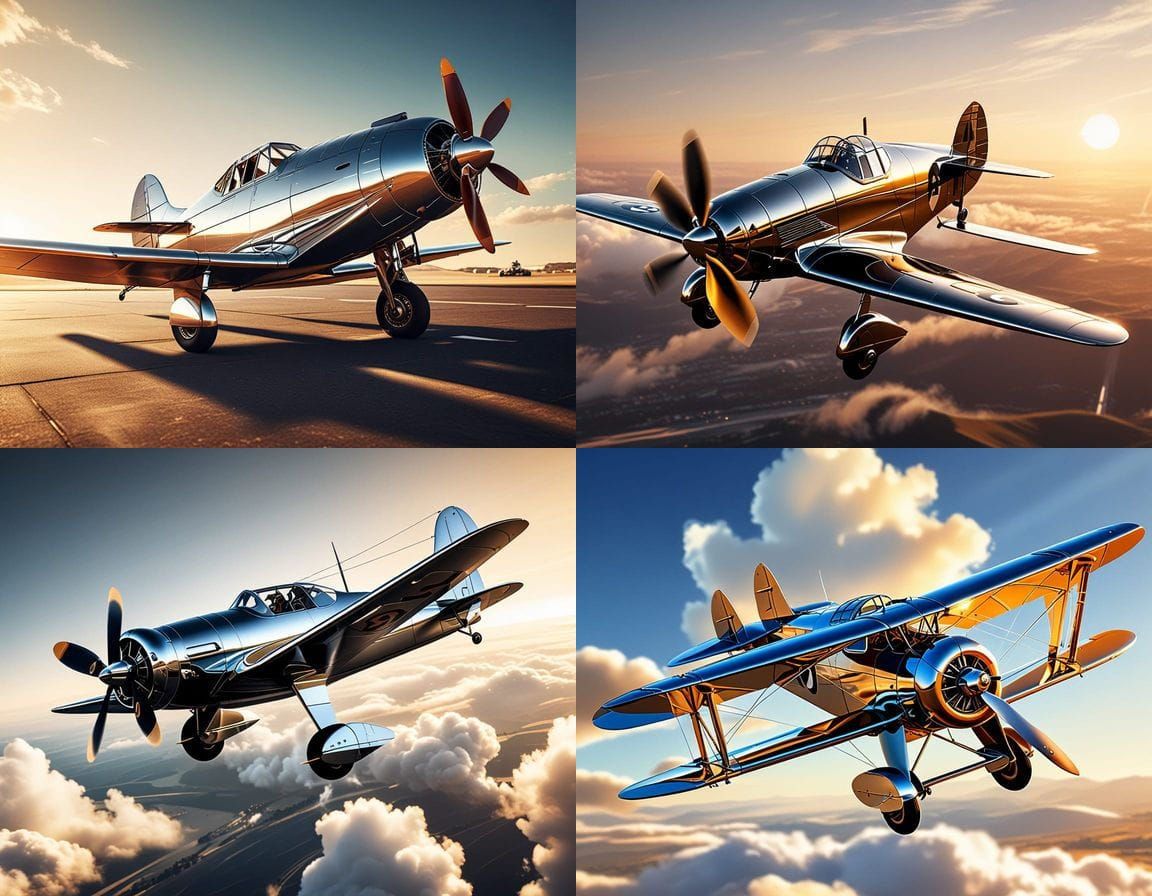 Vintage Racing Plane in Chrome Finish