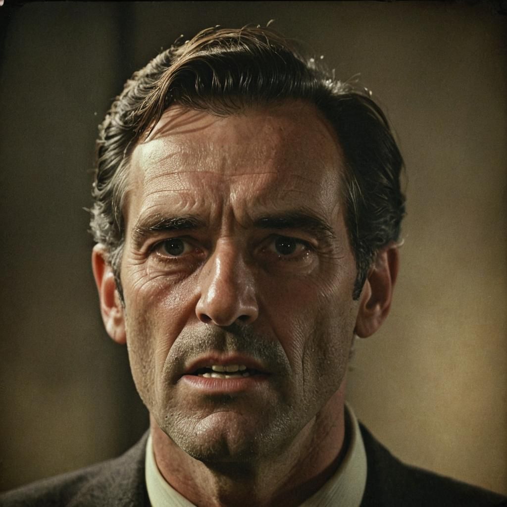 Puzzled Mister with Tooth, Vintage Film Noir Style