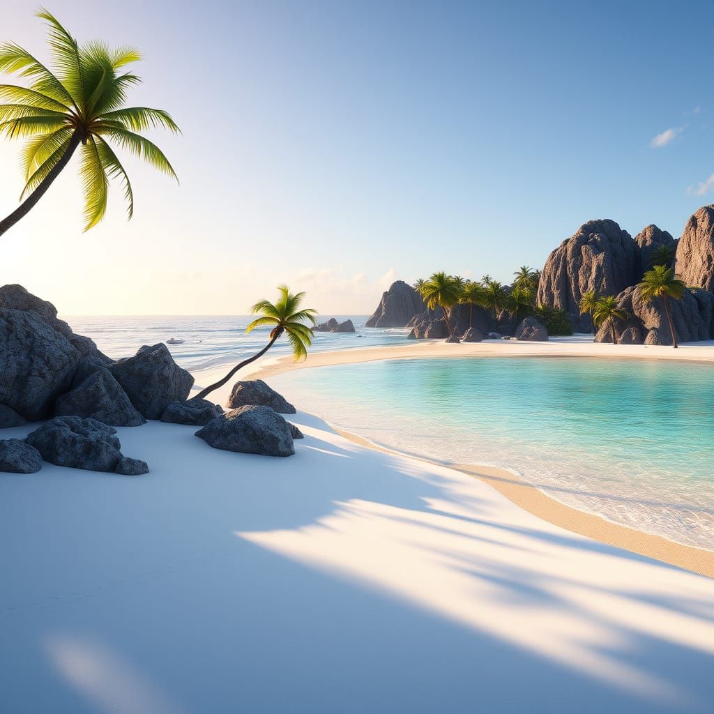 Sunrise Serenity on a Deserted Tropical Beach