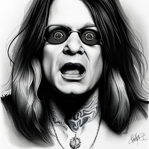 Monochrome Pencil Sketch of a Singer