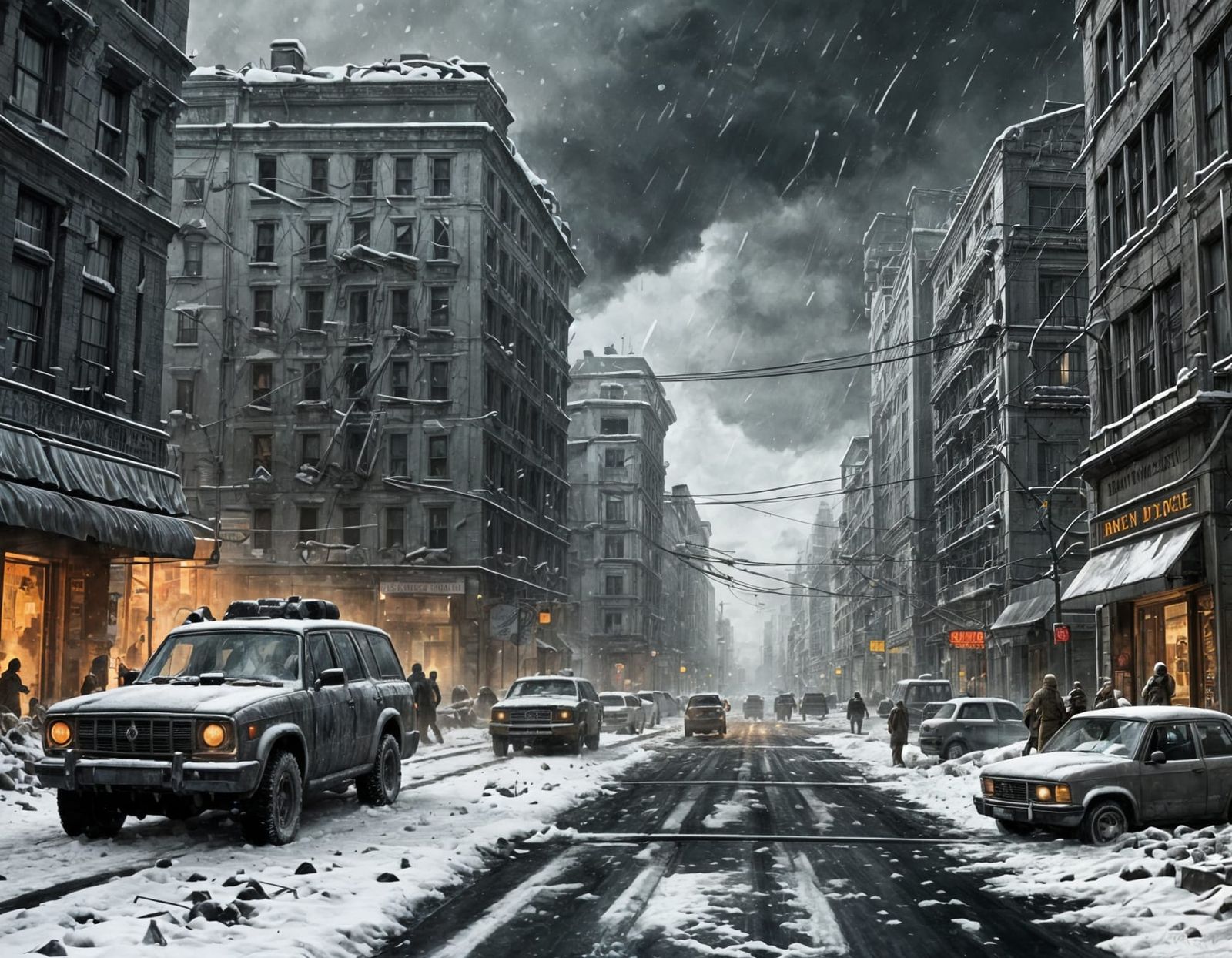 Post-Apocalyptic Snow Beast Roams Nuclear Ruins