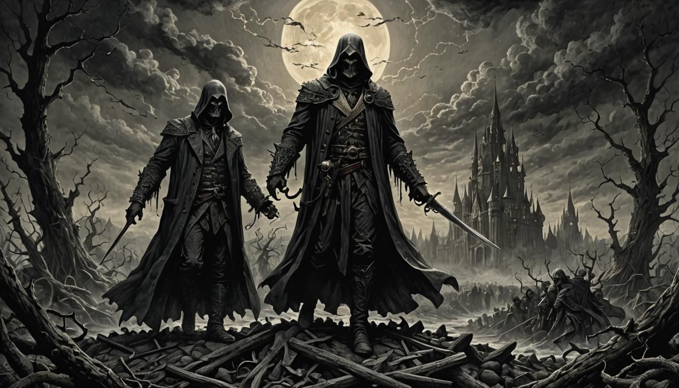 Horrific Duality in the Style of Gustave Doré