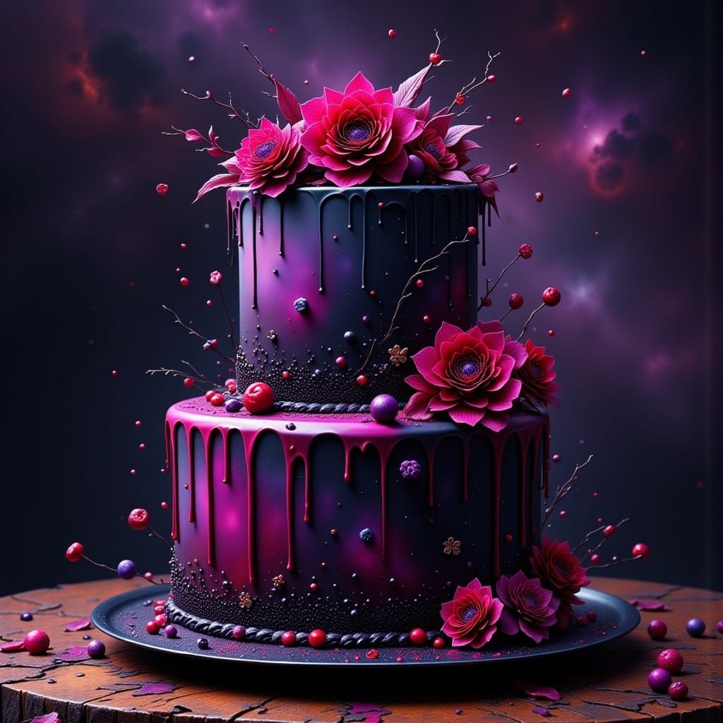 Cosmic Layer Cake in Black, Red, and Purple