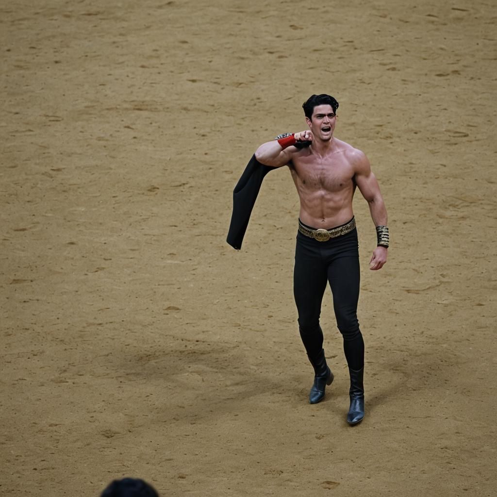 Brave Matador Stands in Bullring as Crowd Cheers