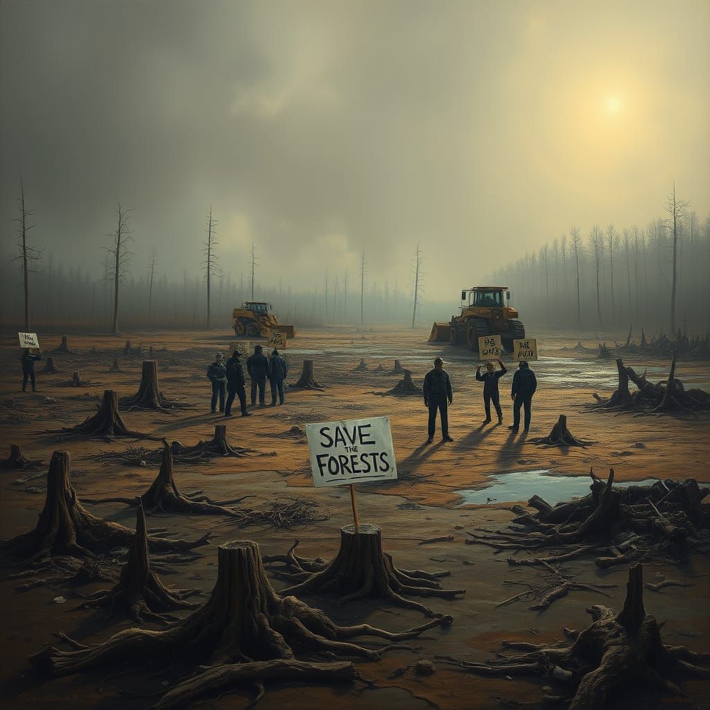 Desolate Landscape Confronts Industrialization in Haunting O...