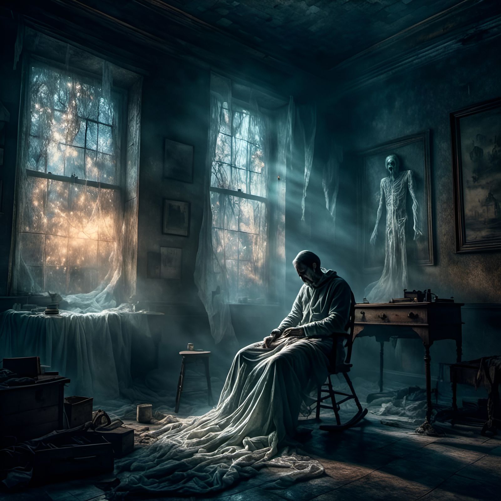 Man Sews Stomach Shut in Asylum: Digital Rendering