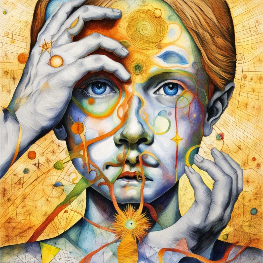 Mystical Tree of Life: Child's Drawing in Alcohol Inks