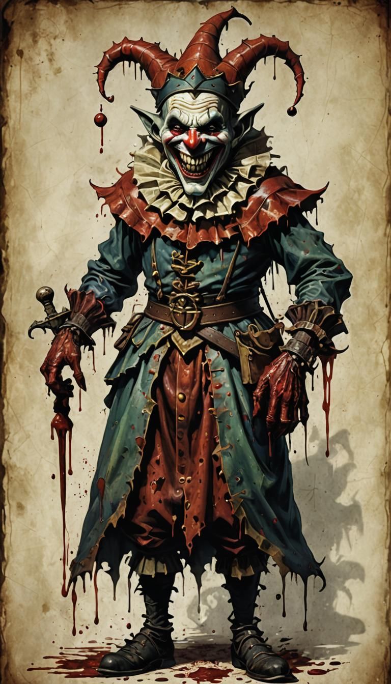 Nightmarish Jester: A Monstrous Vision of Terror