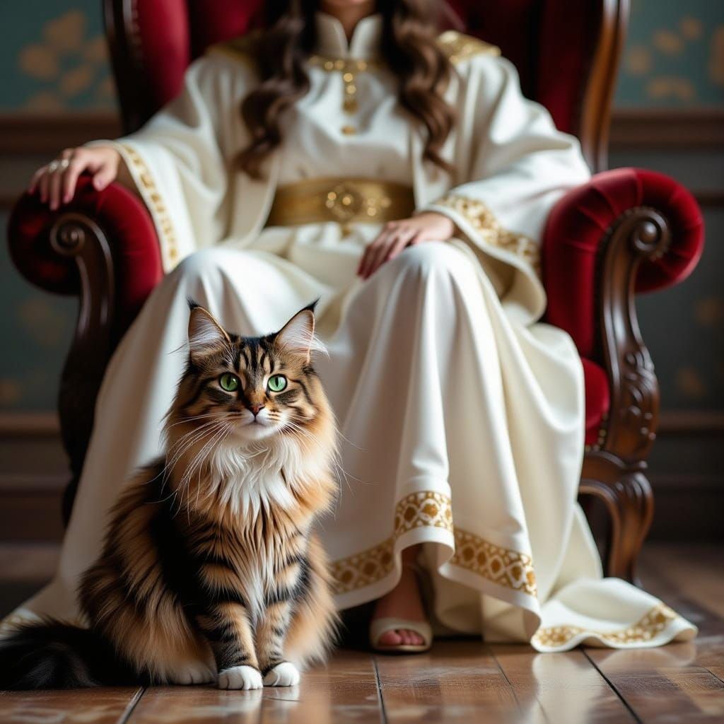 Feline Oracle Asserts Divine Territory in Whimsical Surreali...