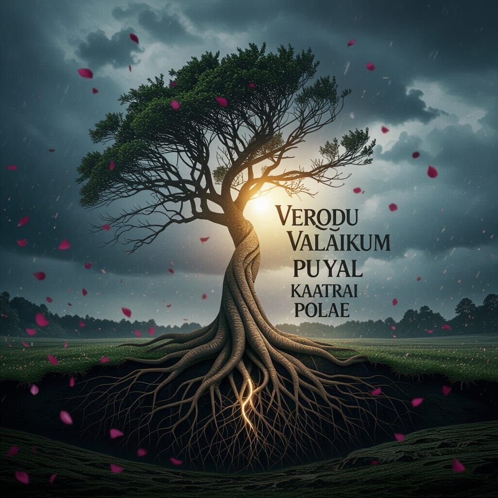 Surreal Tree Roots Weathering a Love Storm