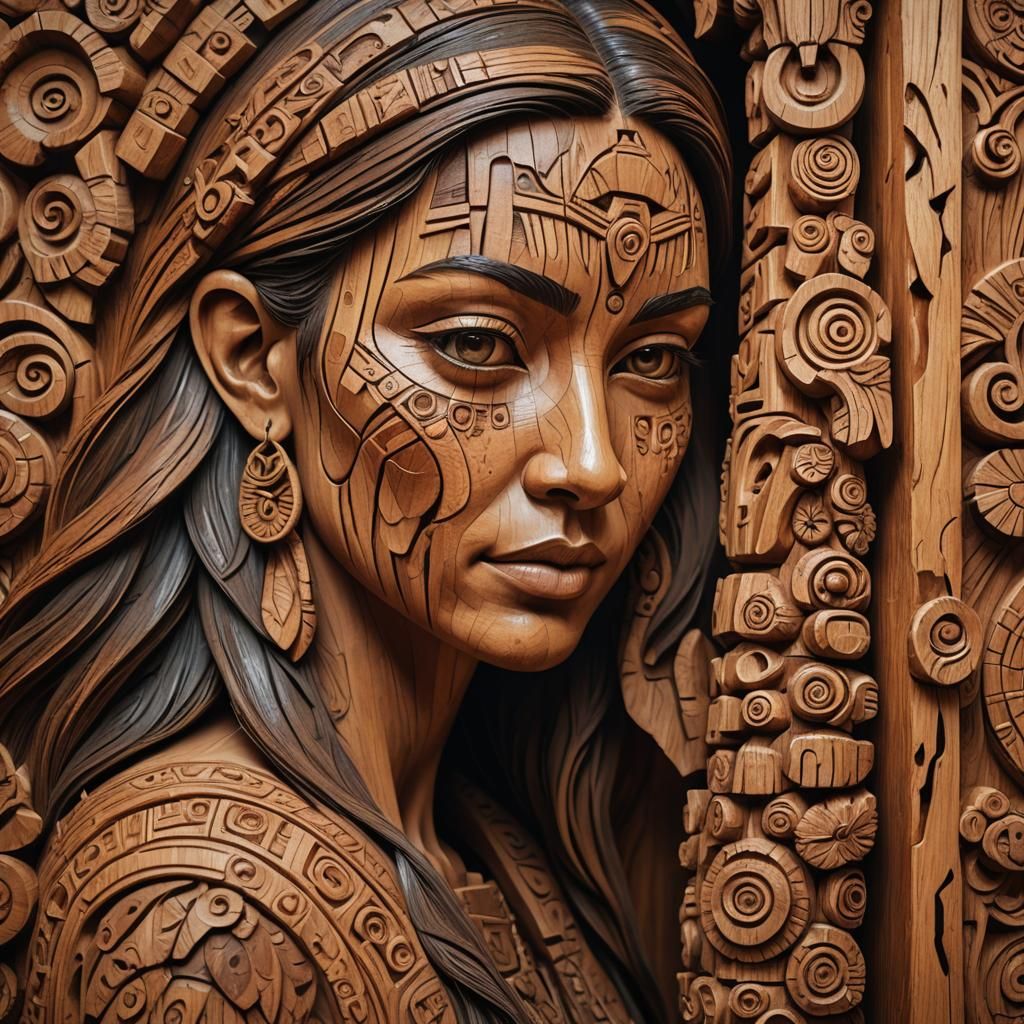 Hyperrealistic Wood Carver Creates Detailed Totem