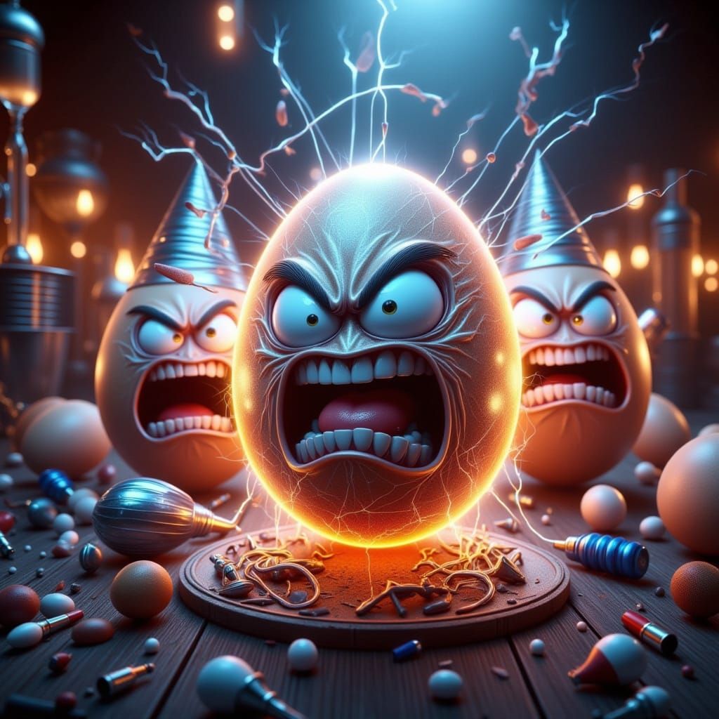 Angry Eggs Celebrate New Year 2026 in 3D Hologram