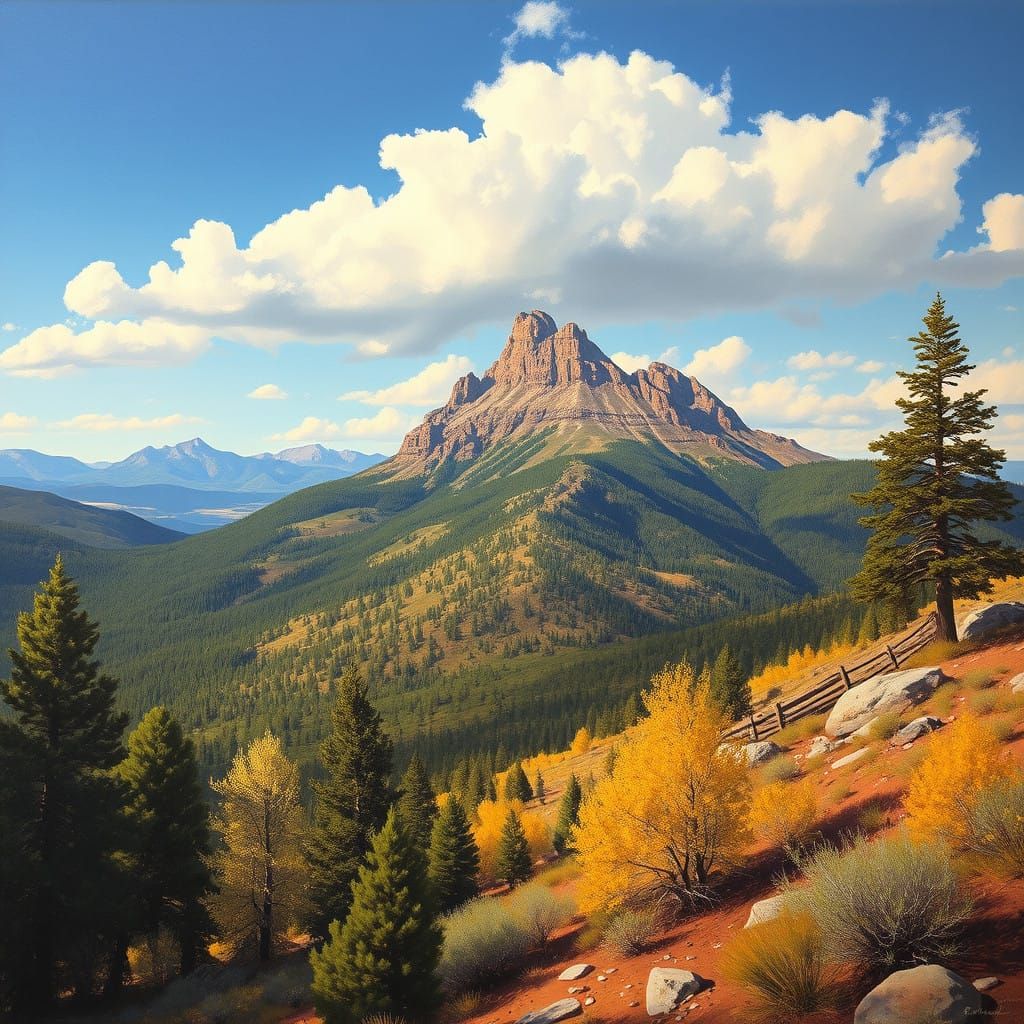 Northern New Mexico's Chicoma Mountain in Equestrian Oil Pai...