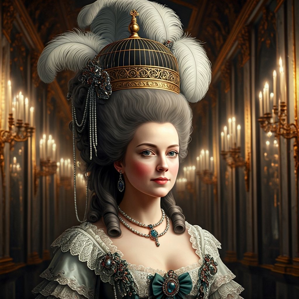 Marie Antoinette's Gilt Birdcage Wig: Baroque Opulence