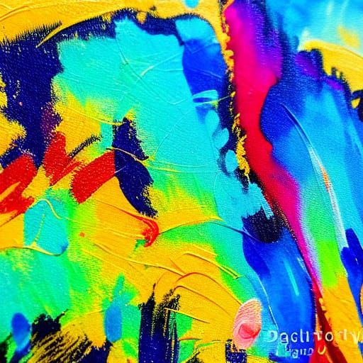 Colorful Ink painting,  abstract style, butterfly