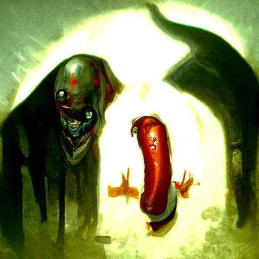 Sinister Conjoined Hotdog Art