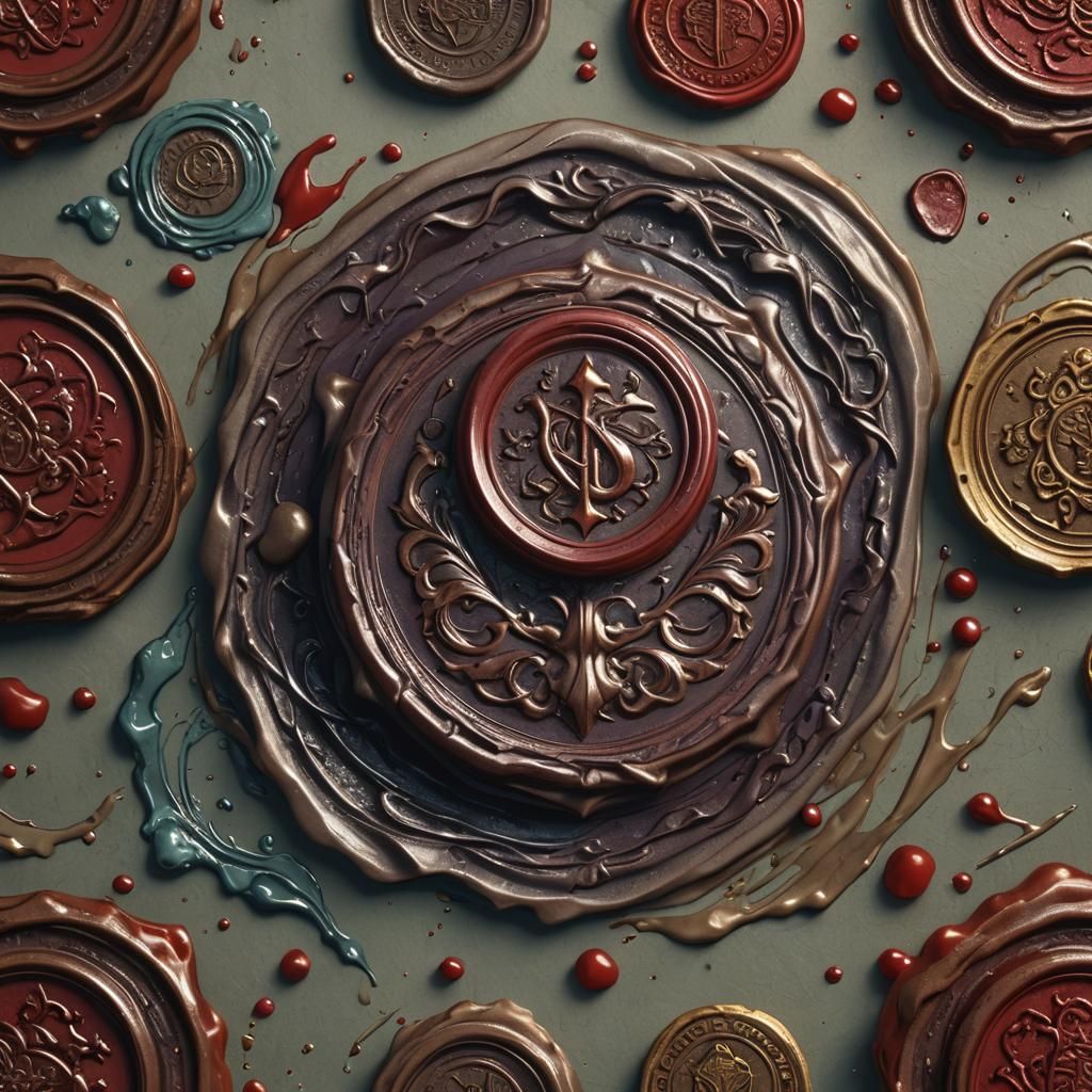 Detailed Wax Seal in Fantasy Concept Art