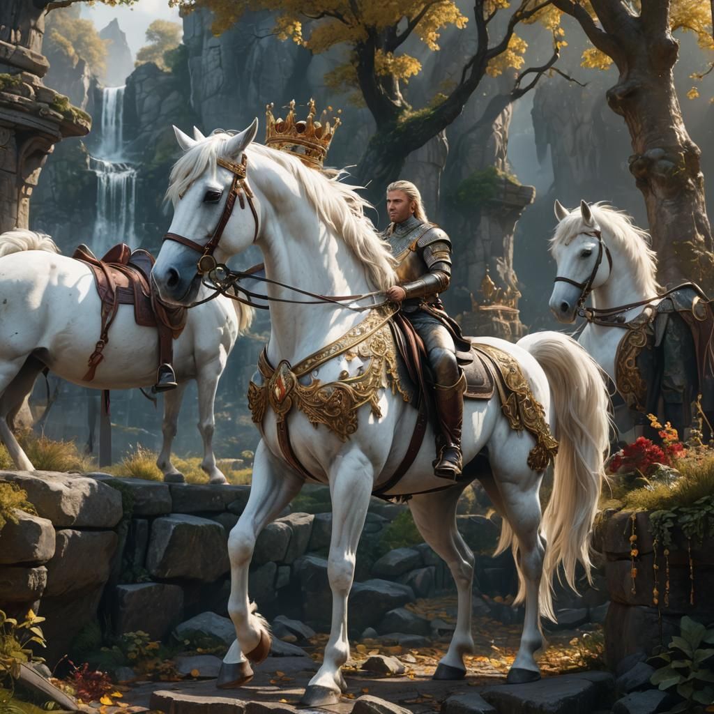 Victorious White Horse and Rider: Matte Painting