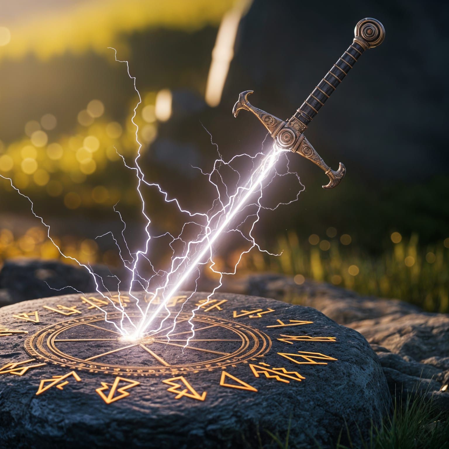 Steampunk Lightning Sword Illustration