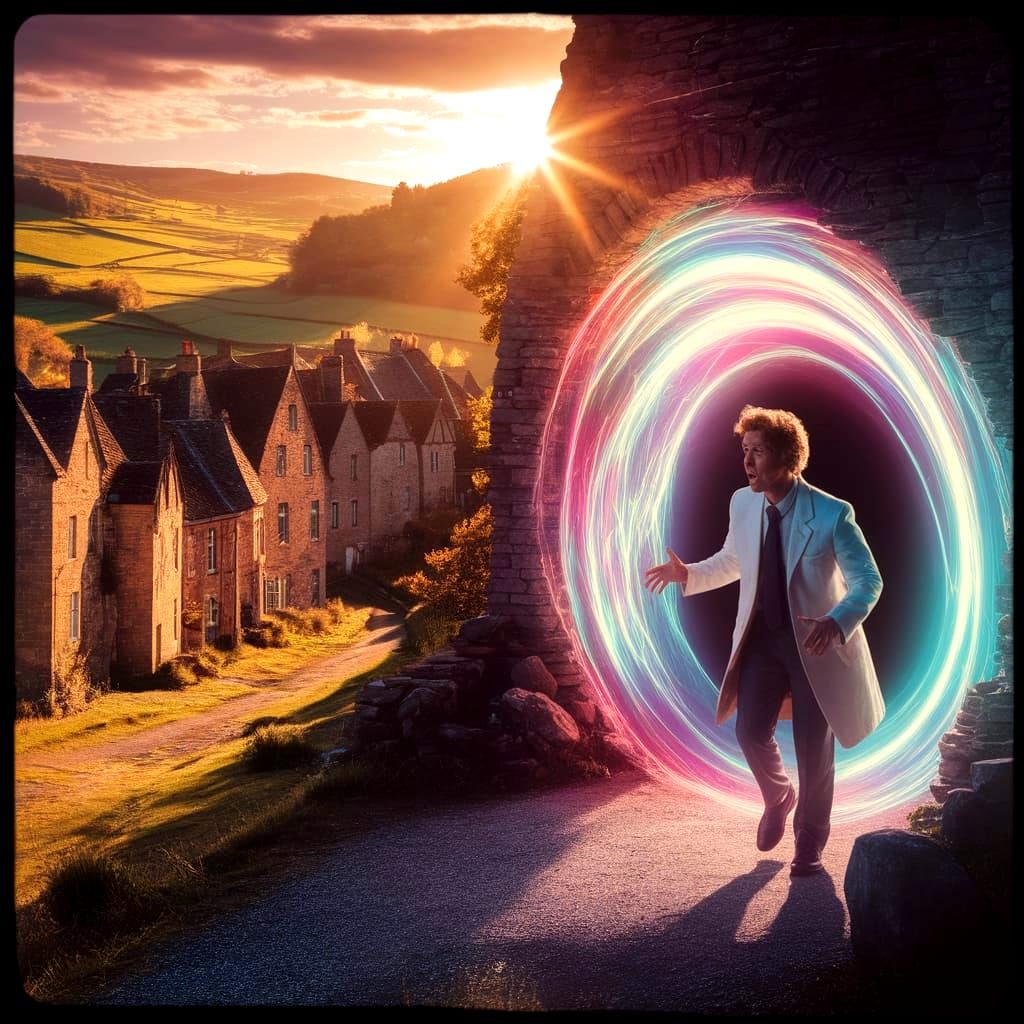 Scientist's Medieval Portal: Classic Photography Style