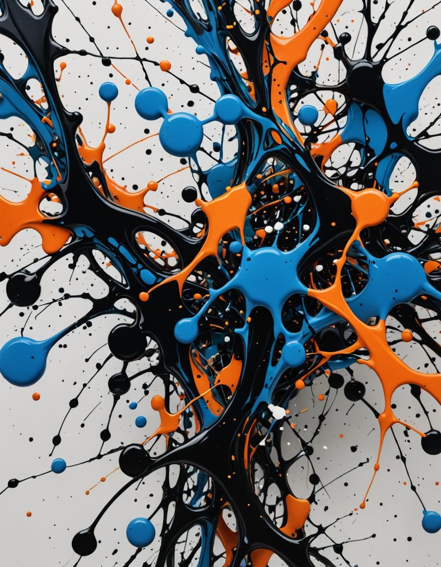 Dynamic Ink Splatters in Abstract Expressionism