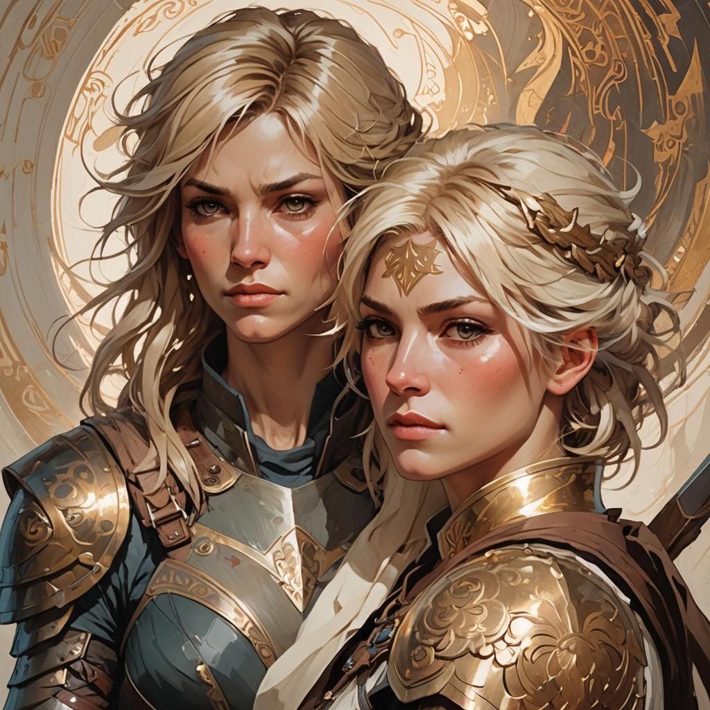 Female Warrior Concept Art Portrait in Rutkowski Style